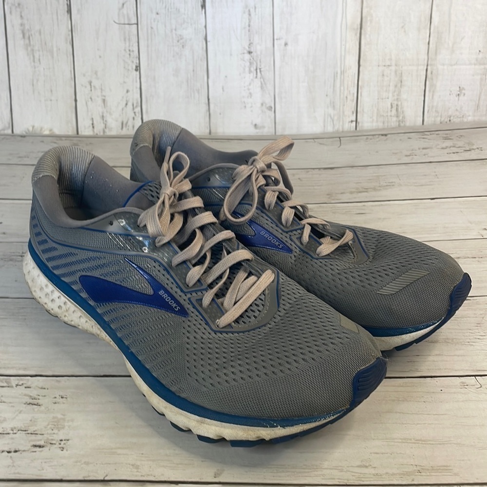 Brooks Ghost 12 Running Shoe - Grey/Alloy/Blue
